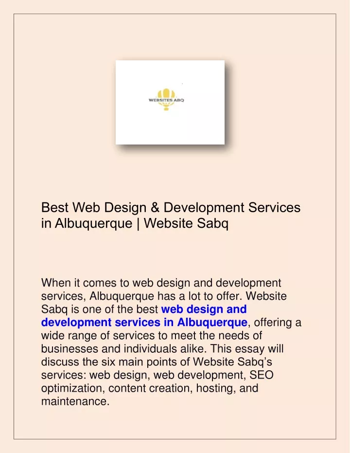 best web design development services