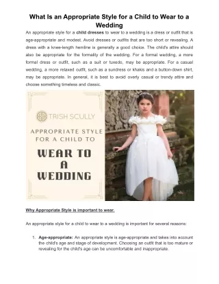 what is an appropriate style for a child to wear