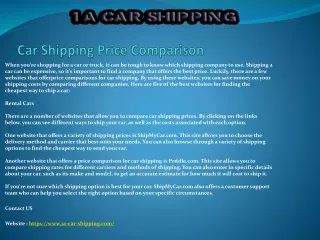 car shipping price comparison