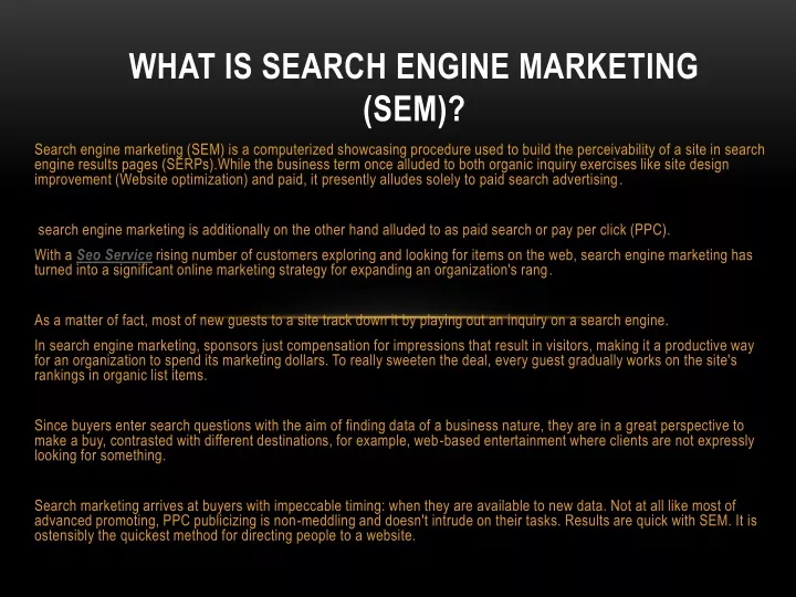 what is search engine marketing sem