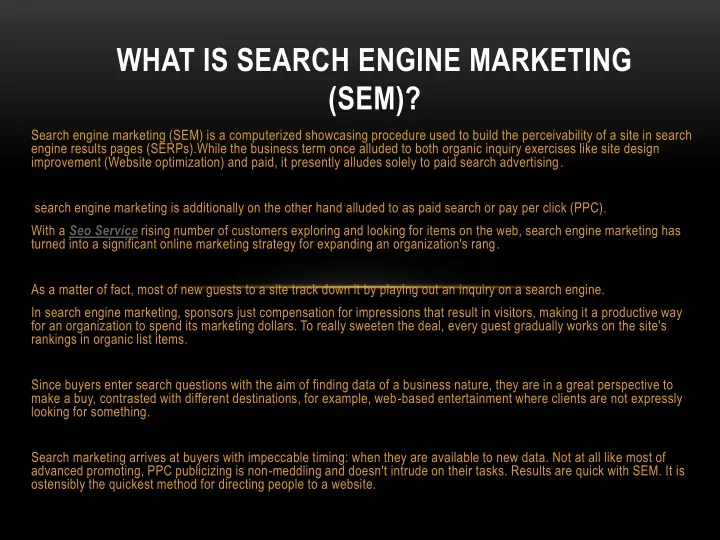 PPT   What Is Search Engine Marketing (SEM) PowerPoint Presentation