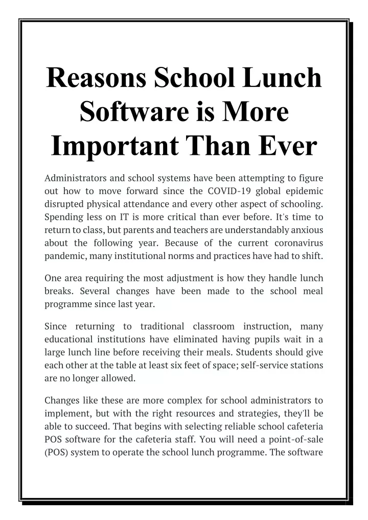 reasons school lunch software is more important