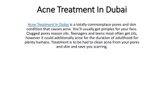 acne treatment in dubai