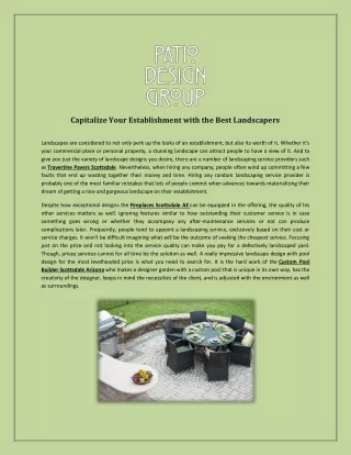 Capitalize Your Establishment with the Best Landscapers