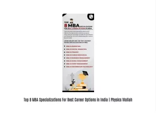 Top 8 MBA Specializations For Best Career Options in India | Physics Wallah