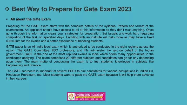 best way to prepare for gate exam 2023