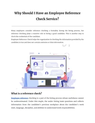 Why Should I Have an Employee Reference Check Service