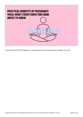 Practical Benefits Of Pregnancy Yoga What Every Expecting Mom Needs To Know