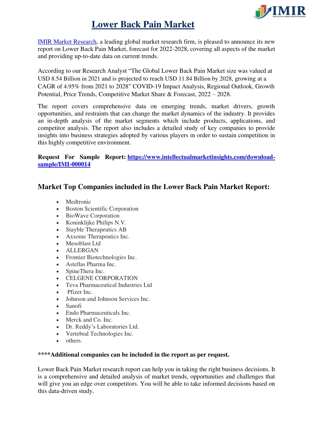 PPT - Lower Back Pain Market PowerPoint Presentation, free download ...