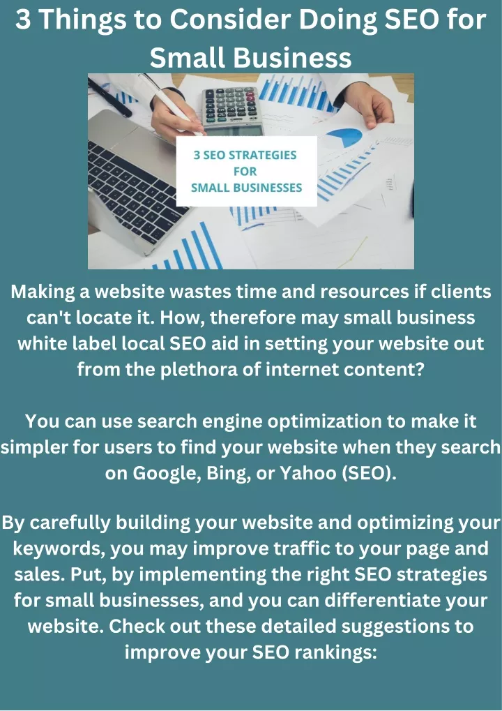 3 things to consider doing seo for small business