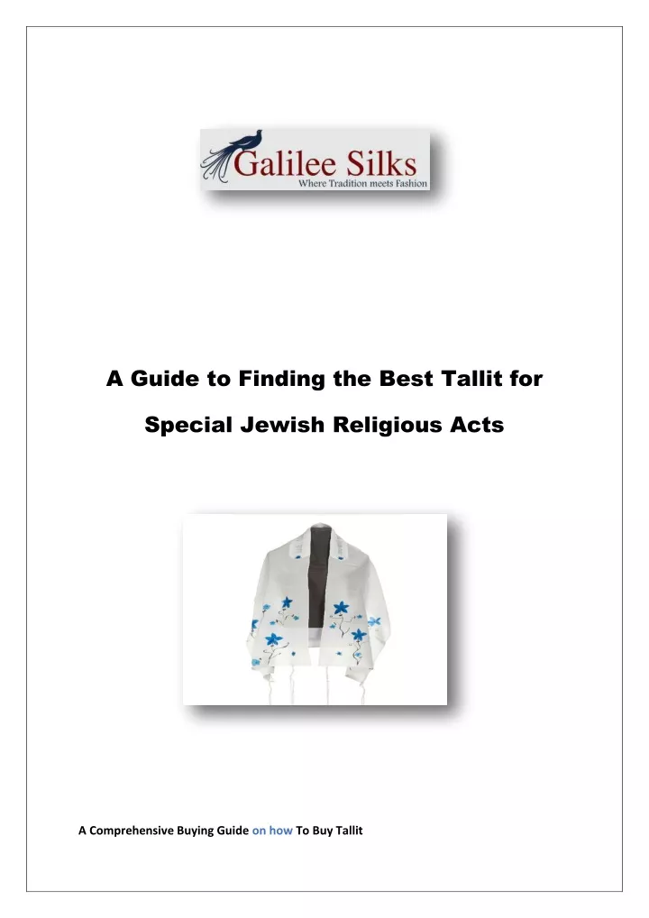 a guide to finding the best tallit for