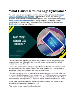 what causes restless legs syndrome