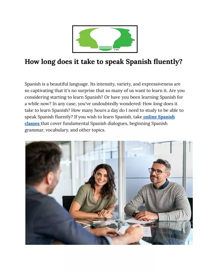 how long does it take to speak spanish fluently