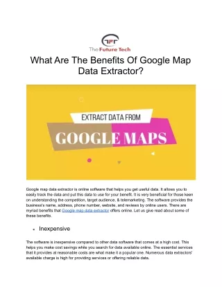what are the benefits of google map data extractor