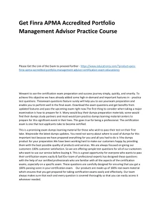 get finra apma accredited portfolio management