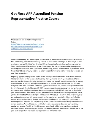 get finra apr accredited pension representative