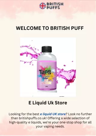 E Liquid Uk Store