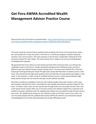 get finra awma accredited wealth management