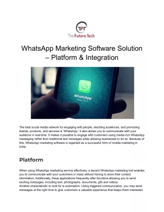 WhatsApp Marketing Software Solution – Platform & Integration