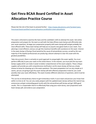 get finra bcaa board certified in asset