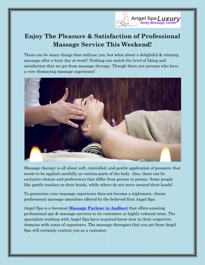 enjoy the pleasure satisfaction of professional