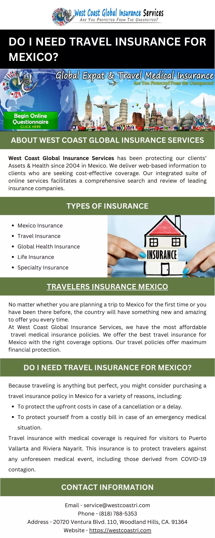 do i need travel insurance for mexico