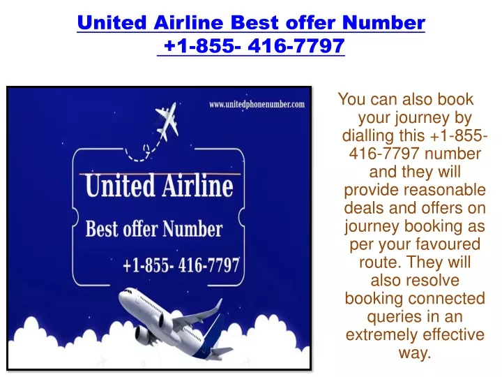 united airline best offer number 1 855 416 7797