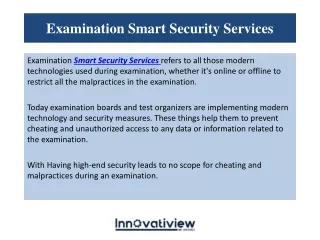 Get Examination Smart Security Services