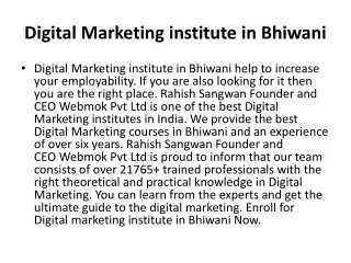 Digital Marketing institute in Bhiwani