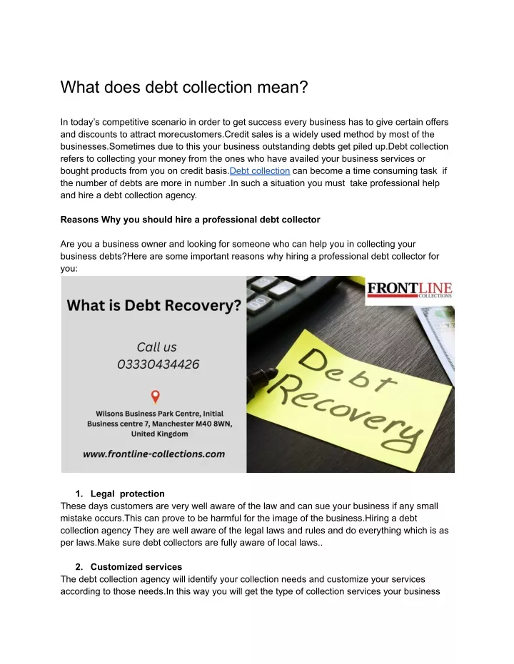 what does debt collection mean