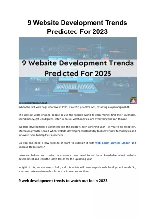 9 Website Development Trends Predicted For 2023