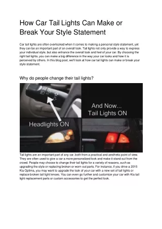 how car tail lights can make or break your style statement