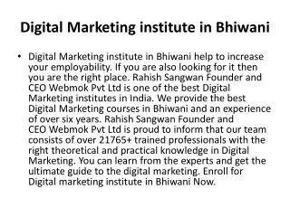 Digital Marketing institute in Bhiwani