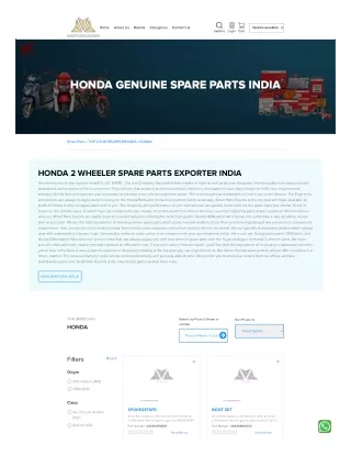 Honda spare parts-Why should you choose Honda 2-wheeler parts exporter