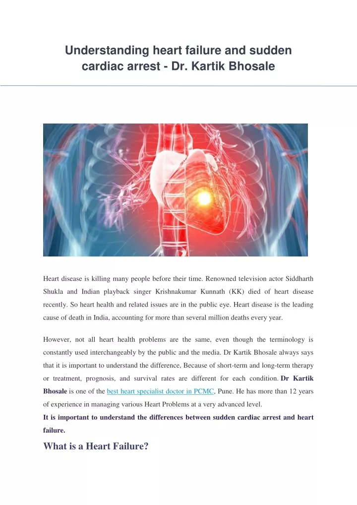 understanding heart failure and sudden cardiac