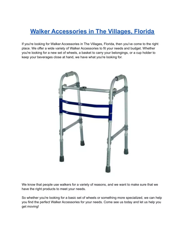 walker accessories in the villages florida