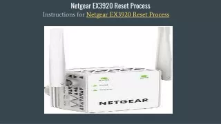 Netgear EX3920 Reset Process