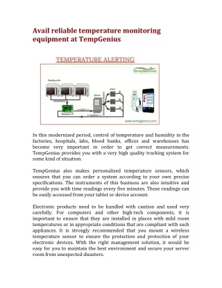 avail reliable temperature monitoring equipment
