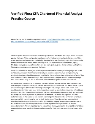 verified finra cfa chartered financial analyst