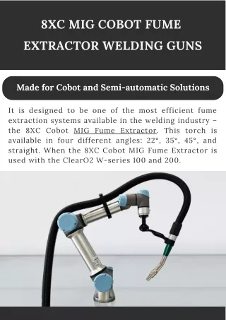 8XC Mig Cobot Fume Extractor Welding Guns