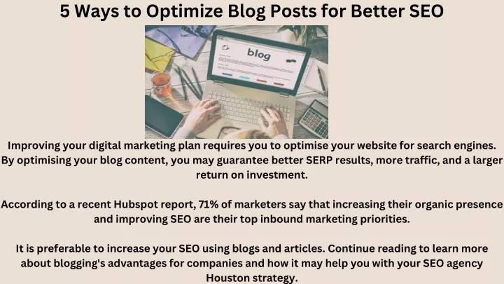 5 ways to optimize blog posts for better seo