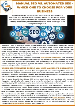 Manual SEO vs. Automated SEO - Which one to choose for your Business