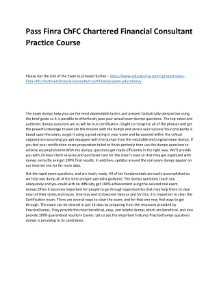 pass finra chfc chartered financial consultant
