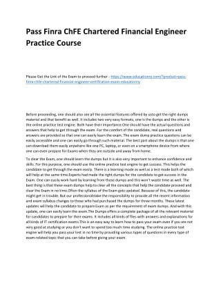 pass finra chfe chartered financial engineer