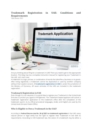 trademark requirements 10th january 2023