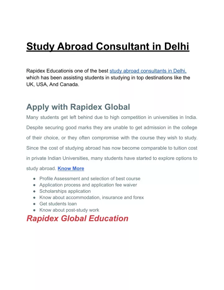 mim essay study abroad consultant in delhi