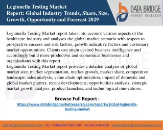 legionella testing market report global industry