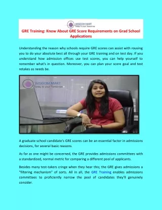 gre training know about gre score requirements