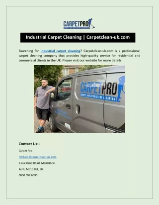 Industrial Carpet Cleaning | Carpetclean-uk.com