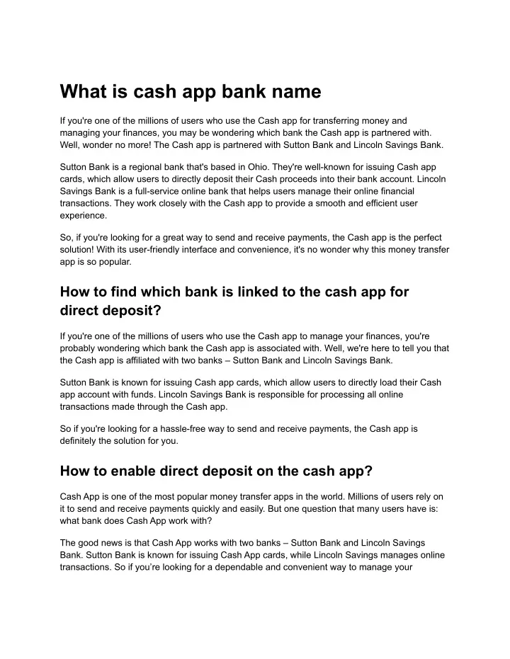 PPT What is cash app bank name (2023) PowerPoint Presentation, free